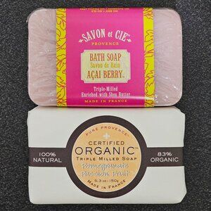 Pure Provence Triple Milled Bar Soap (2 Bars) - Acai/Pomegranate/Passion Fruit